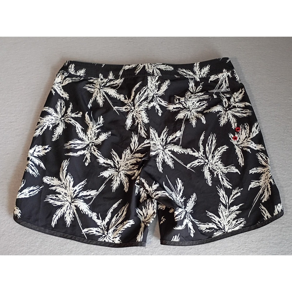 American Eagle Men's Size Large Swim Board Shorts Tropical Print Black/White - Picture 2 of 14